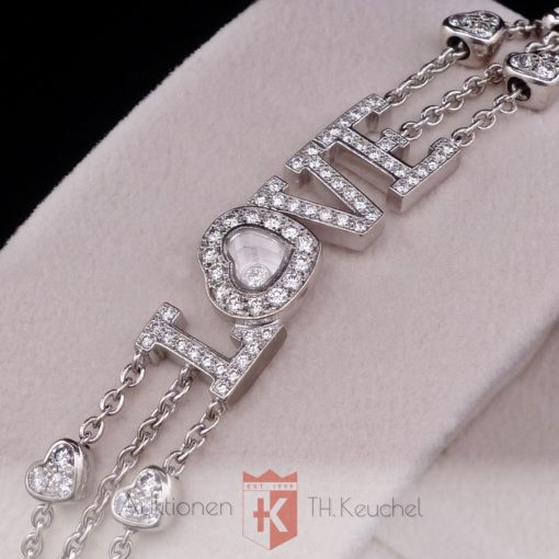 Armband Chopard Happy Diamonds LOVE Herz Weissgold 750 Brillanten 1,54 ct Ref. 853225