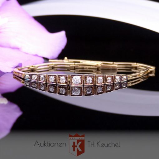 Armband Art Deco Gold 14K 585 mit Diamanten