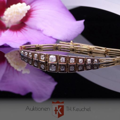 Armband Art Deco Gold 14K 585 mit Diamanten