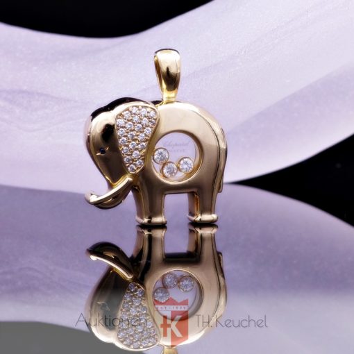 LUC Chopard Happy Diamonds der große Elefant mit Brillanten Gold Elephant
