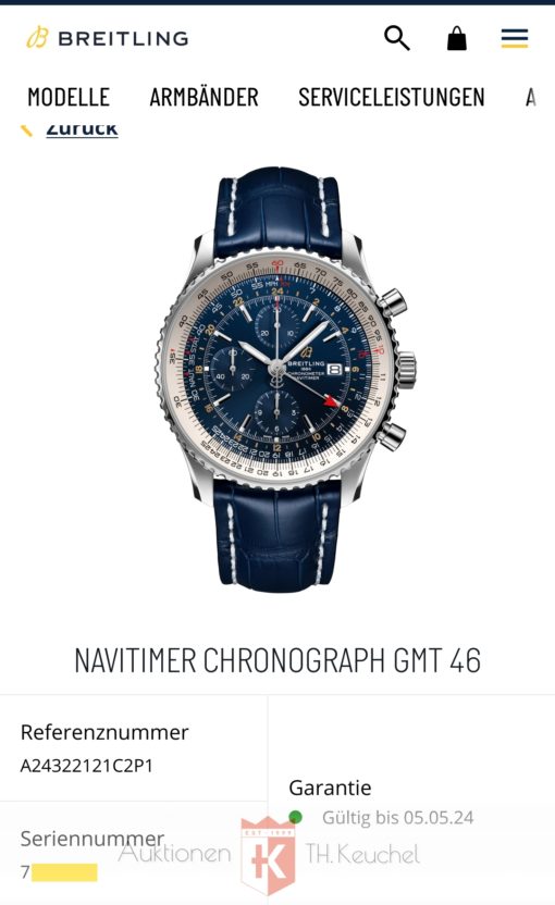 Breitling Navitimer Chronograph GMT 46 A24322