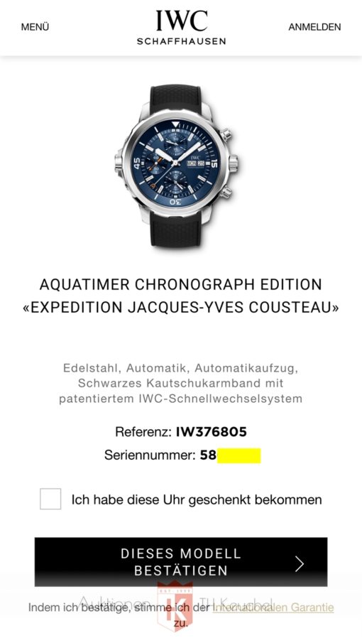 IWC Aquatimer Jaques Cousteau IW376805