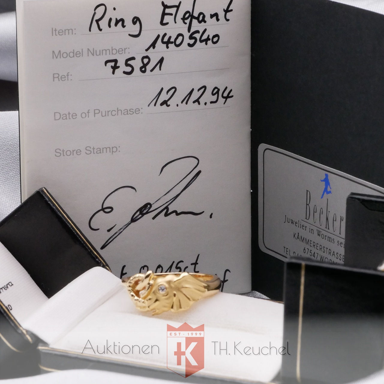 Ring Carrera y Carrera Elefant Gelbgold
