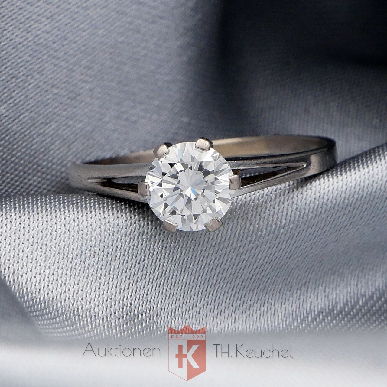 Ring Weiss Gold 18K 750 Brillant ca. 1,01 Carat