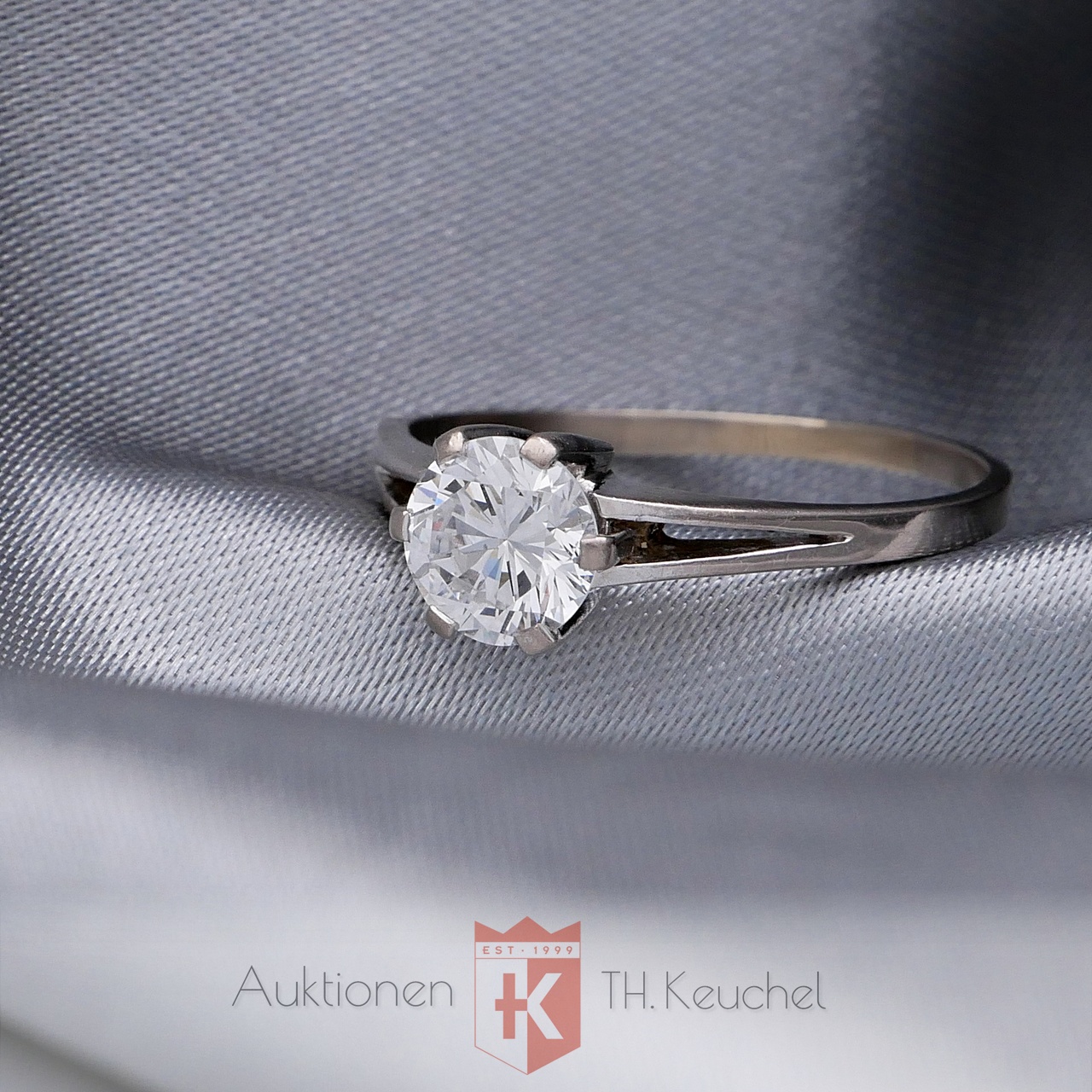 Ring Weiss Gold 18K 750 Brillant ca. 1,01 Carat