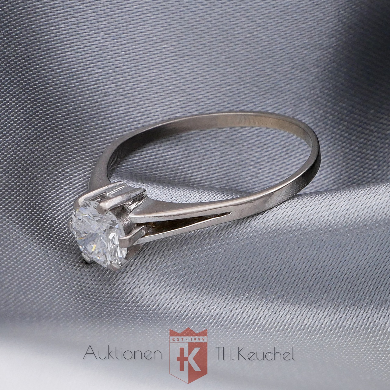 Ring Weiss Gold 18K 750 Brillant ca. 1,01 Carat