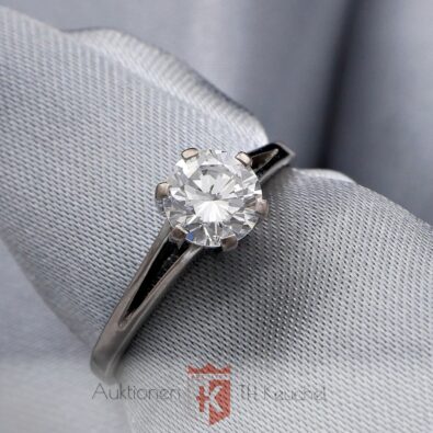 Ring Weiss Gold 18K 750 Brillant ca. 1,01 Carat