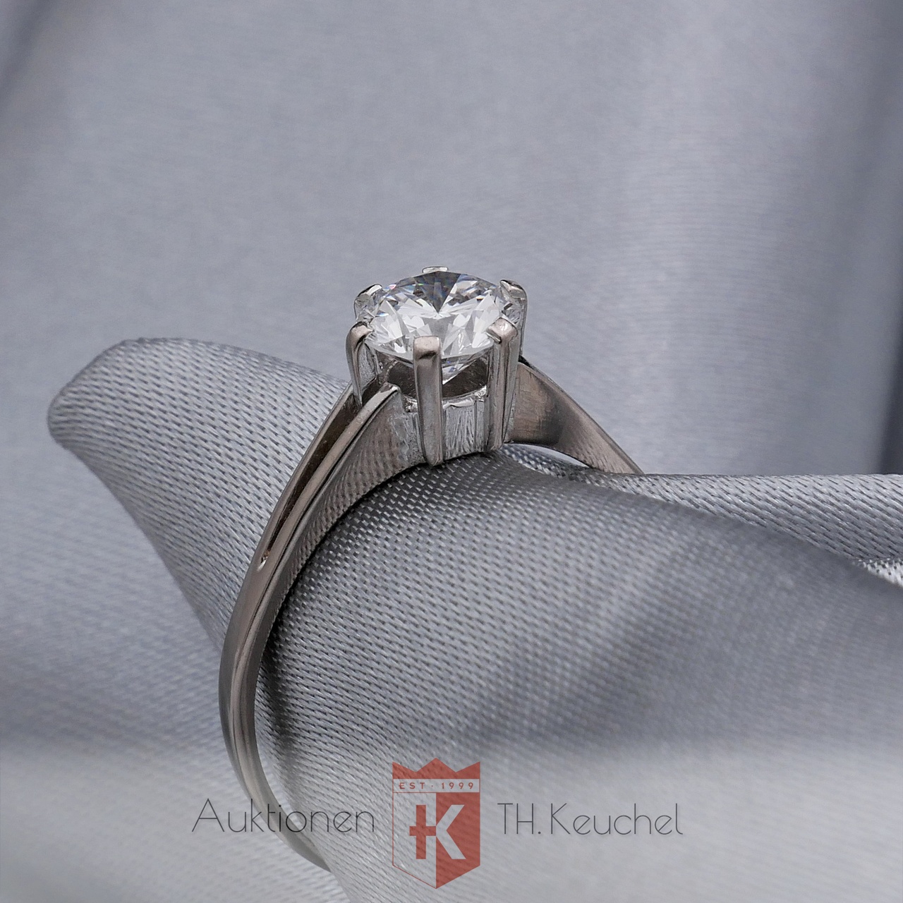 Ring Weiss Gold 18K 750 Brillant ca. 1,01 Carat